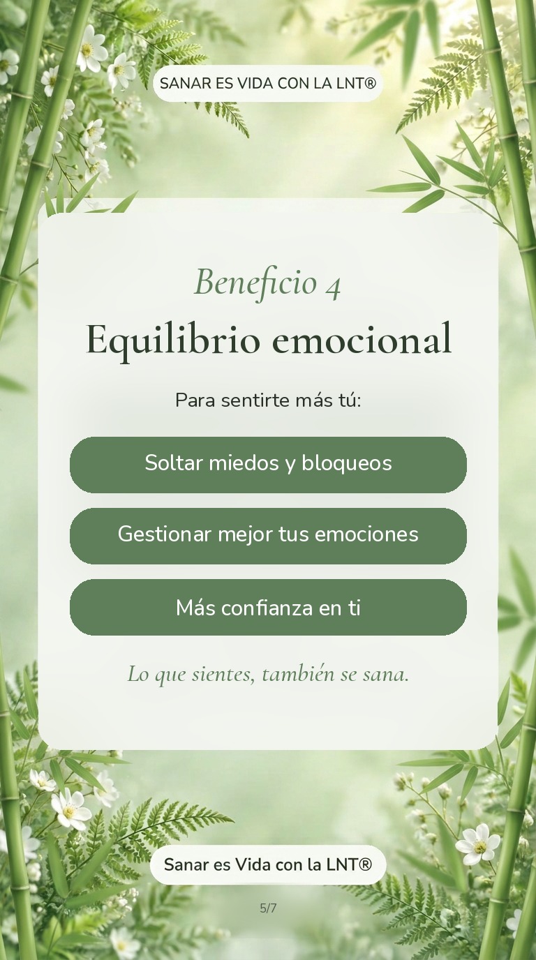 Beneficios de la LNT® · historia 5 de 7